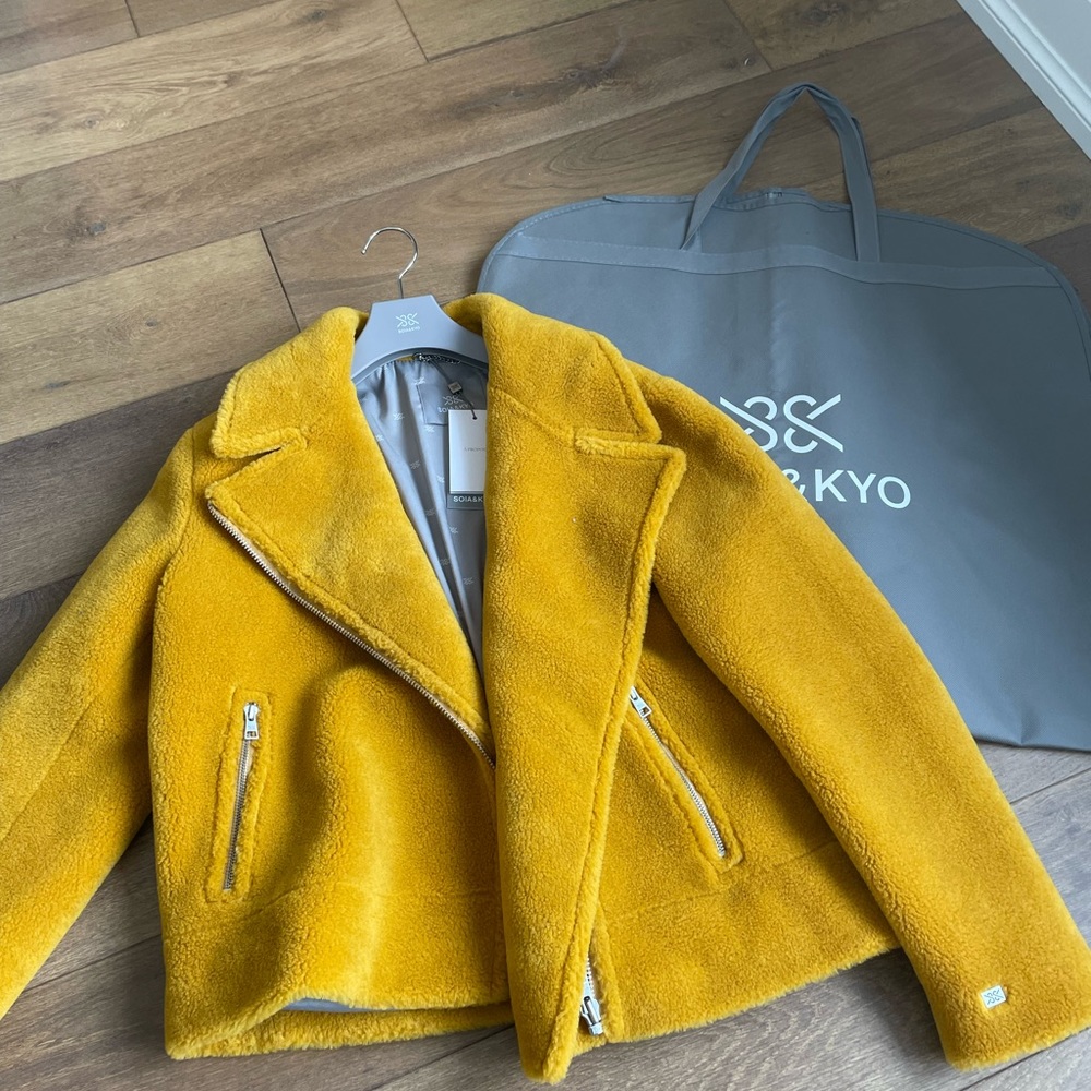 NWT soia & kyo Laure Sherpa moto coat